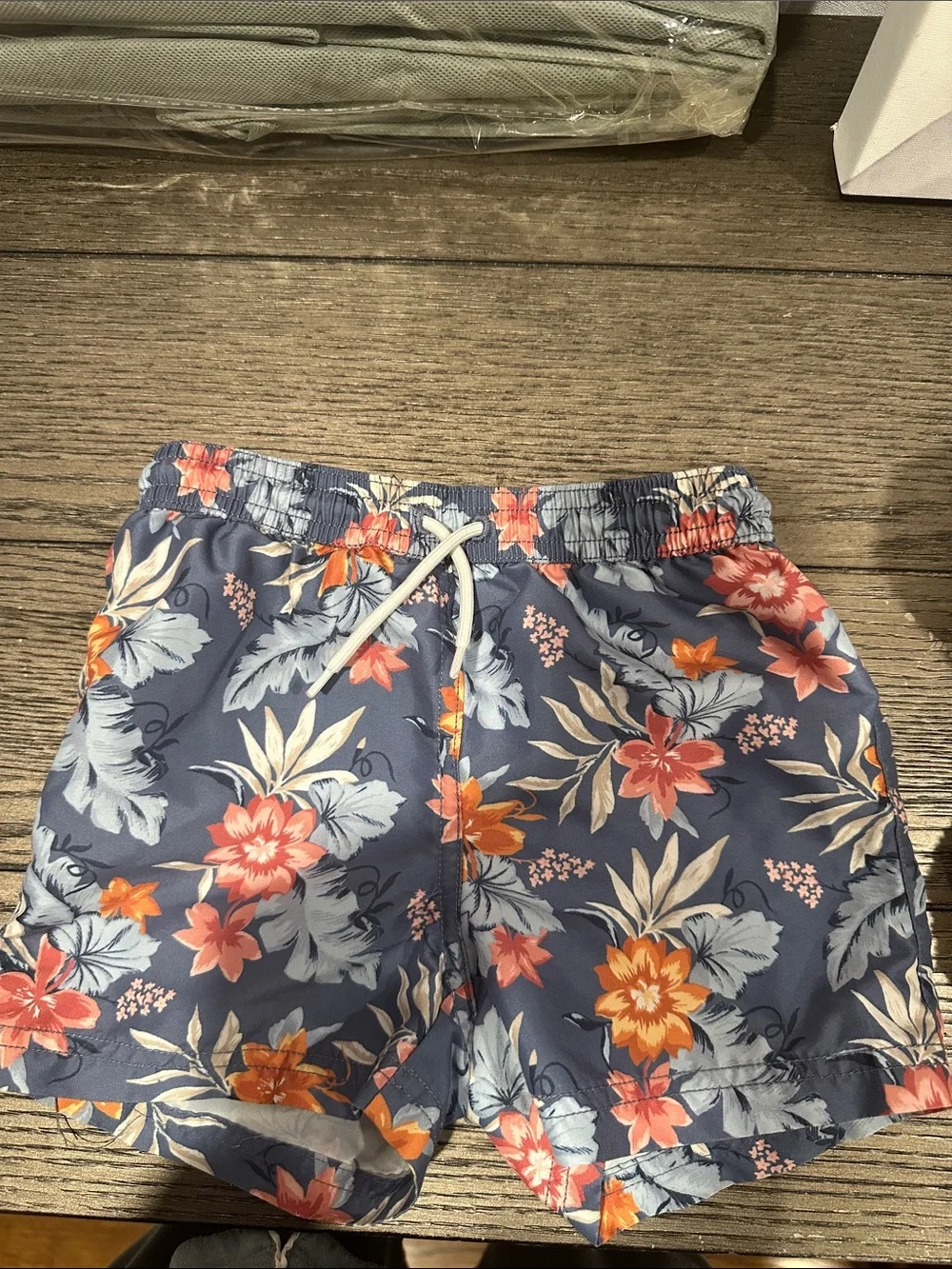 Janie and Jack Blue Floral Boys' Swim Trunks